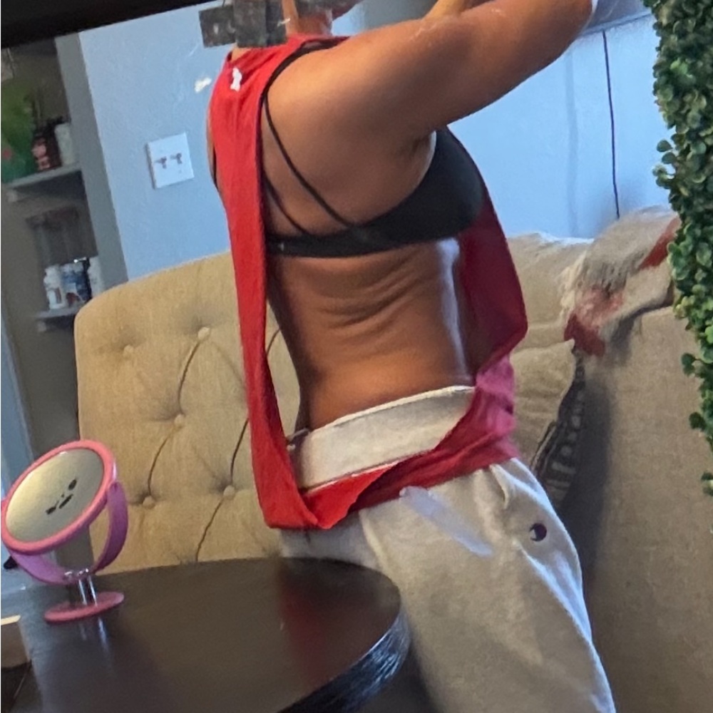 Red Open-Side Tank Top